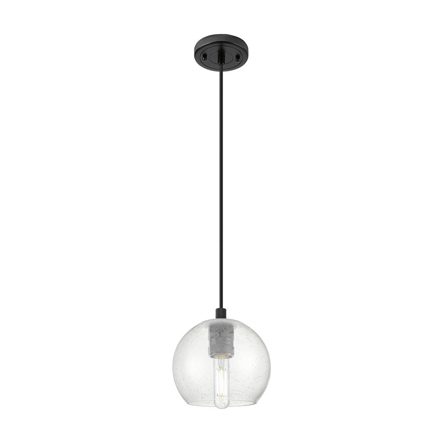 Innovations Crown Point 1Lt 6" Athens Cord Pendant, BK/Seed - 434-1P-BK-G124-6