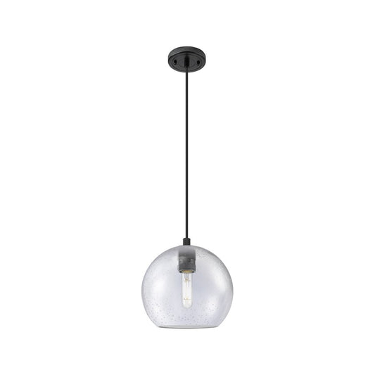Innovations Crown Point 1Lt 8" Athens Cord Pendant, BK/Seed - 434-1P-BK-G124-8