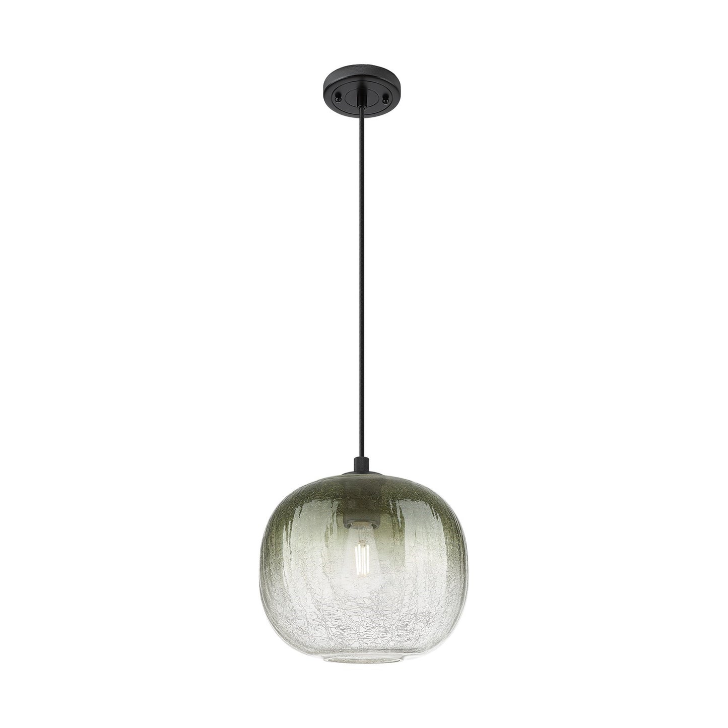 Innovations Brookhaven Sphere 10in 1-Light Pendant | Industrial Matte Black and Slate Glass | Kitchen Island & Dining | Model 434-1P-BK-G481-10SL