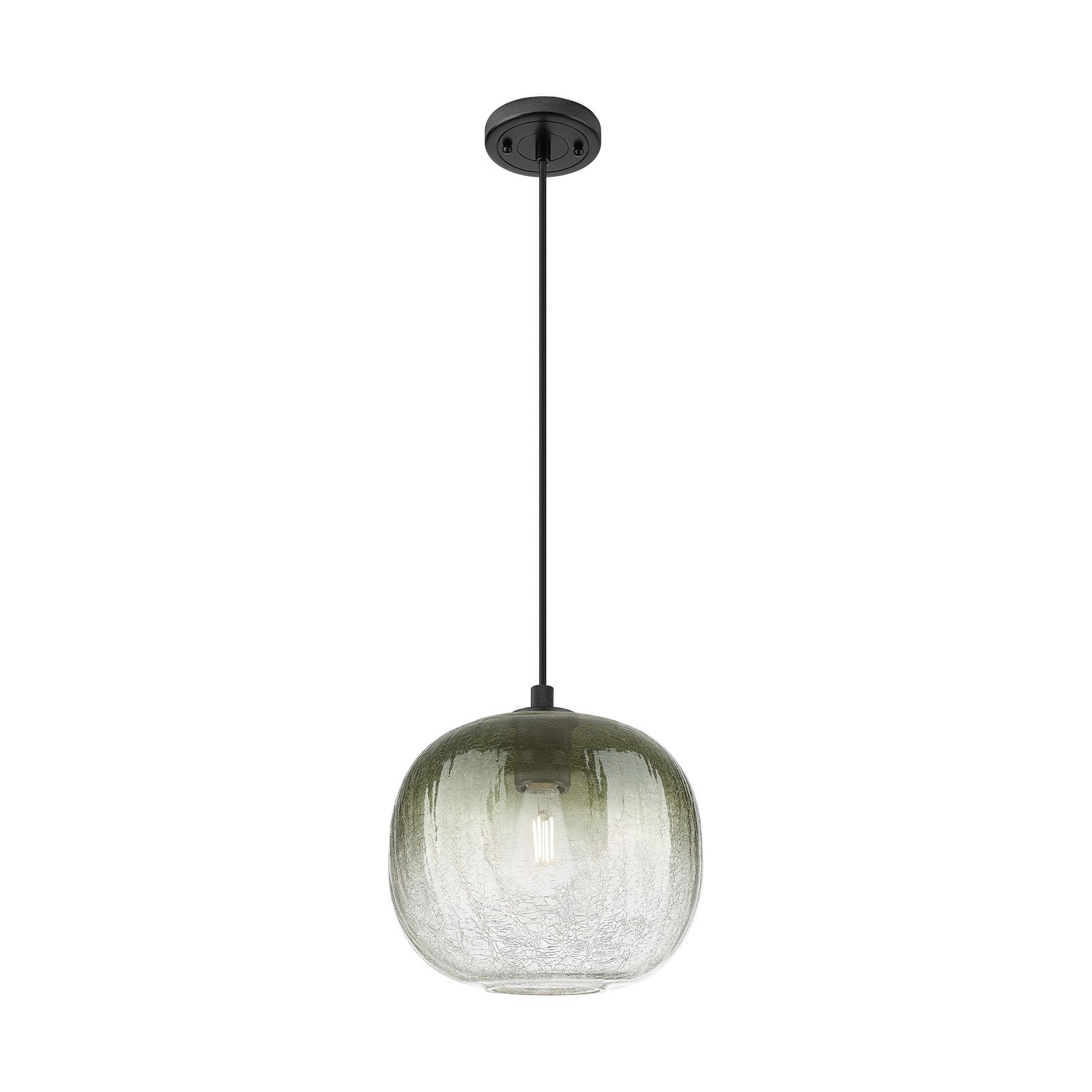Innovations Brookhaven Sphere 10in 1-Light Pendant | Industrial Matte Black and Slate Glass | Kitchen Island & Dining | Model 434-1P-BK-G481-10SL