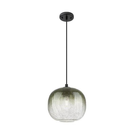 Innovations Brookhaven Sphere 10in 1-Light Pendant | Industrial Matte Black and Slate Glass | Kitchen Island & Dining | Model 434-1P-BK-G481-10SL