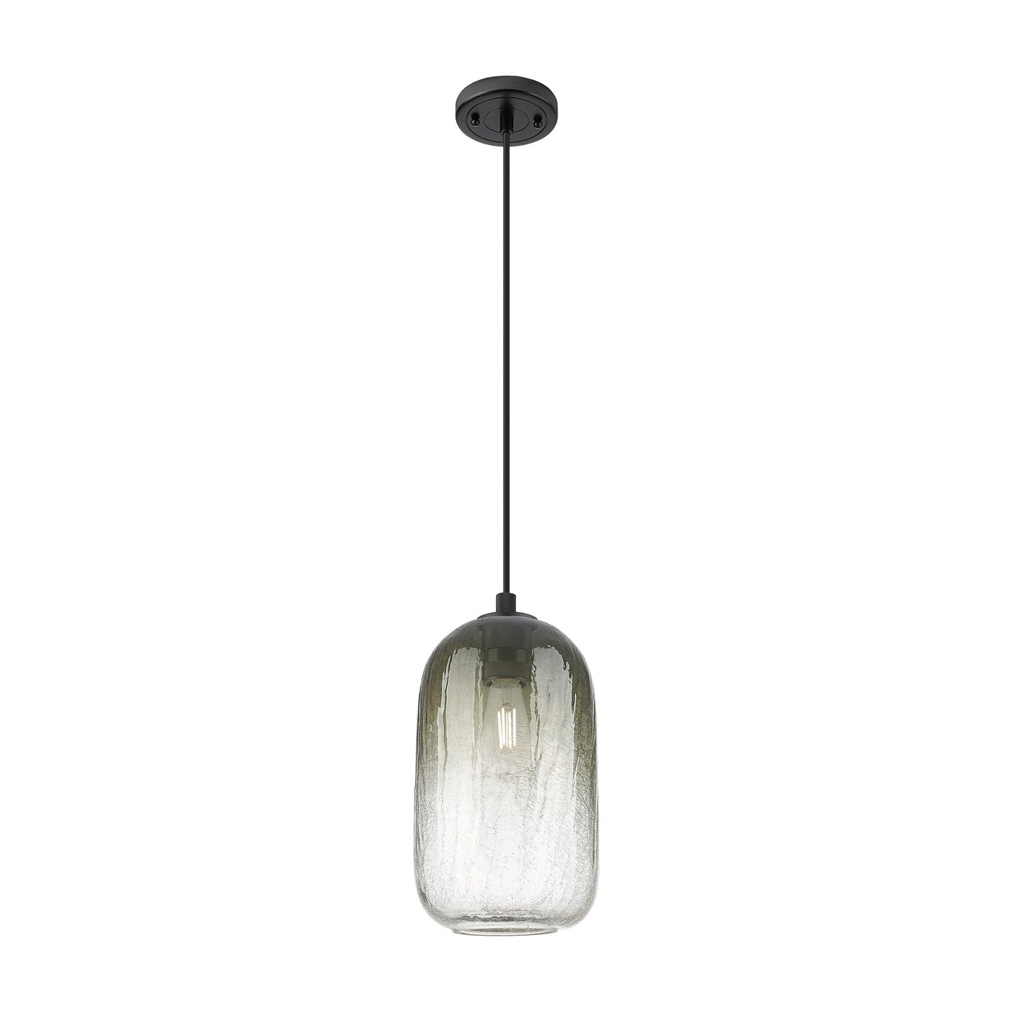 Innovations Brookhaven Cloche 7in 1-Light Pendant | Industrial Matte Black and Slate Glass | Kitchen Island & Dining Room | Model 434-1P-BK-G482-7SL