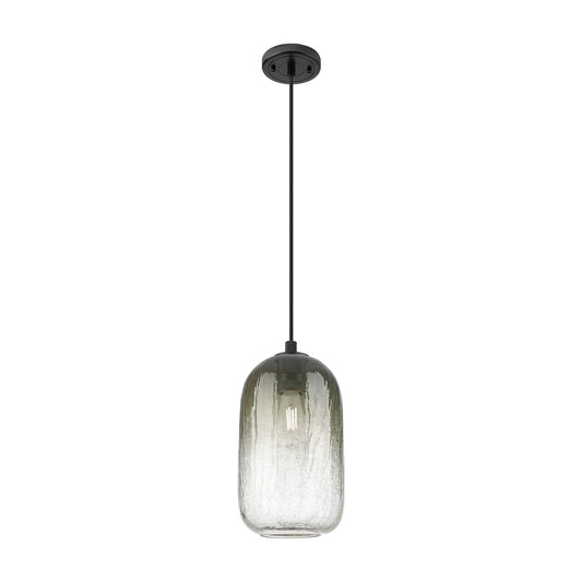 Innovations Brookhaven Cloche 7in 1-Light Pendant | Industrial Matte Black and Slate Glass | Kitchen Island & Dining Room | Model 434-1P-BK-G482-7SL