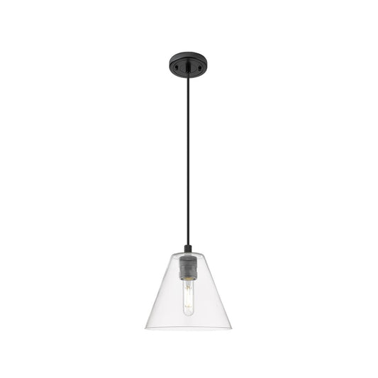 Innovations Crown Point 1Lt 8" Berkshire Cord Pendant, BK/CL - 434-1P-BK-GBC-82