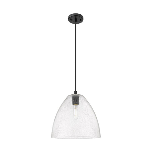 Innovations Crown Point 1Lt 12" Bristol Cord Pendant, BK/SD - 434-1P-BK-GBD-124