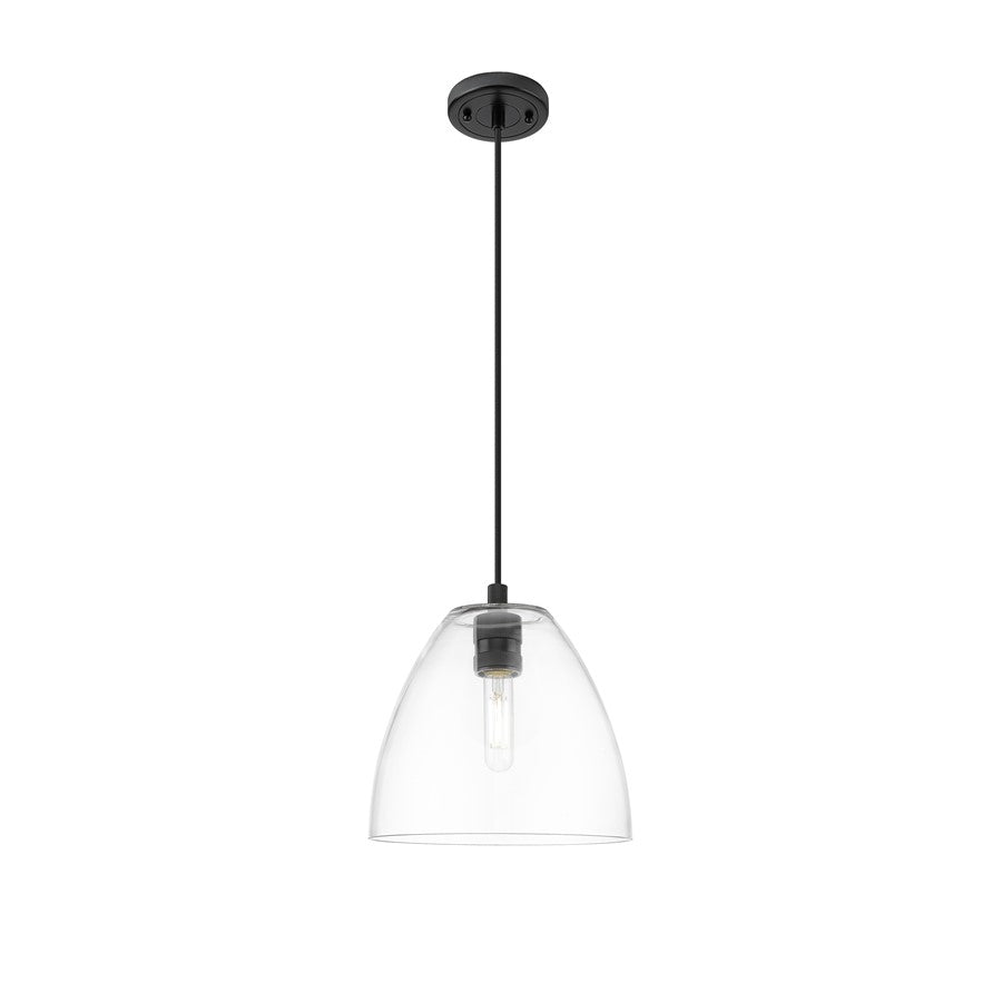 Innovations Crown Point 1Lt 9" Bristol Cord Pendant, BK/Clear - 434-1P-BK-GBD-92