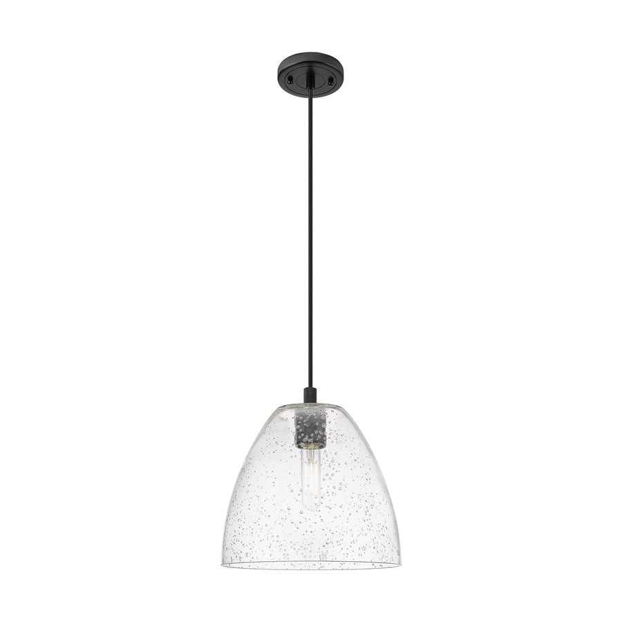 Innovations Crown Point 1Lt 9" Bristol Cord Pendant, BK/Seed - 434-1P-BK-GBD-94
