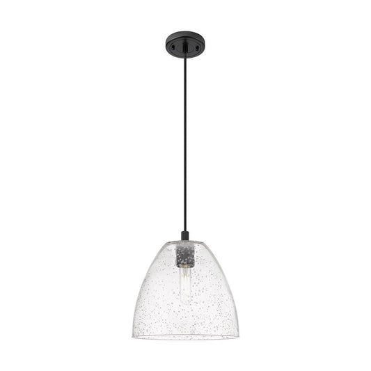 Innovations Crown Point 1Lt 9" Bristol Cord Pendant, BK/Seed - 434-1P-BK-GBD-94