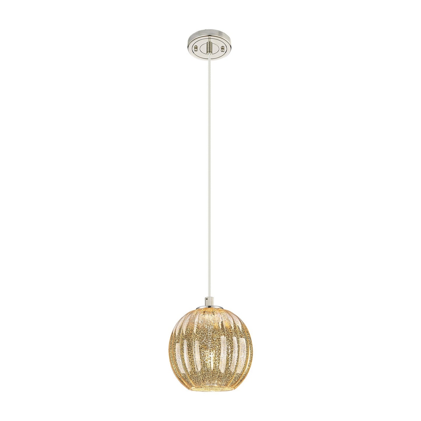 Innovations Preston Globe 7in 1-Light Pendant | Industrial Polished Nickel and Mercury Glass | Kitchen Island & Dining | Model 434-1P-PN-G458-7ME