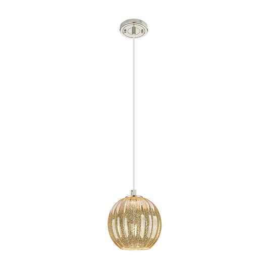 Innovations Preston Globe 7in 1-Light Pendant | Industrial Polished Nickel and Mercury Glass | Kitchen Island & Dining | Model 434-1P-PN-G458-7ME
