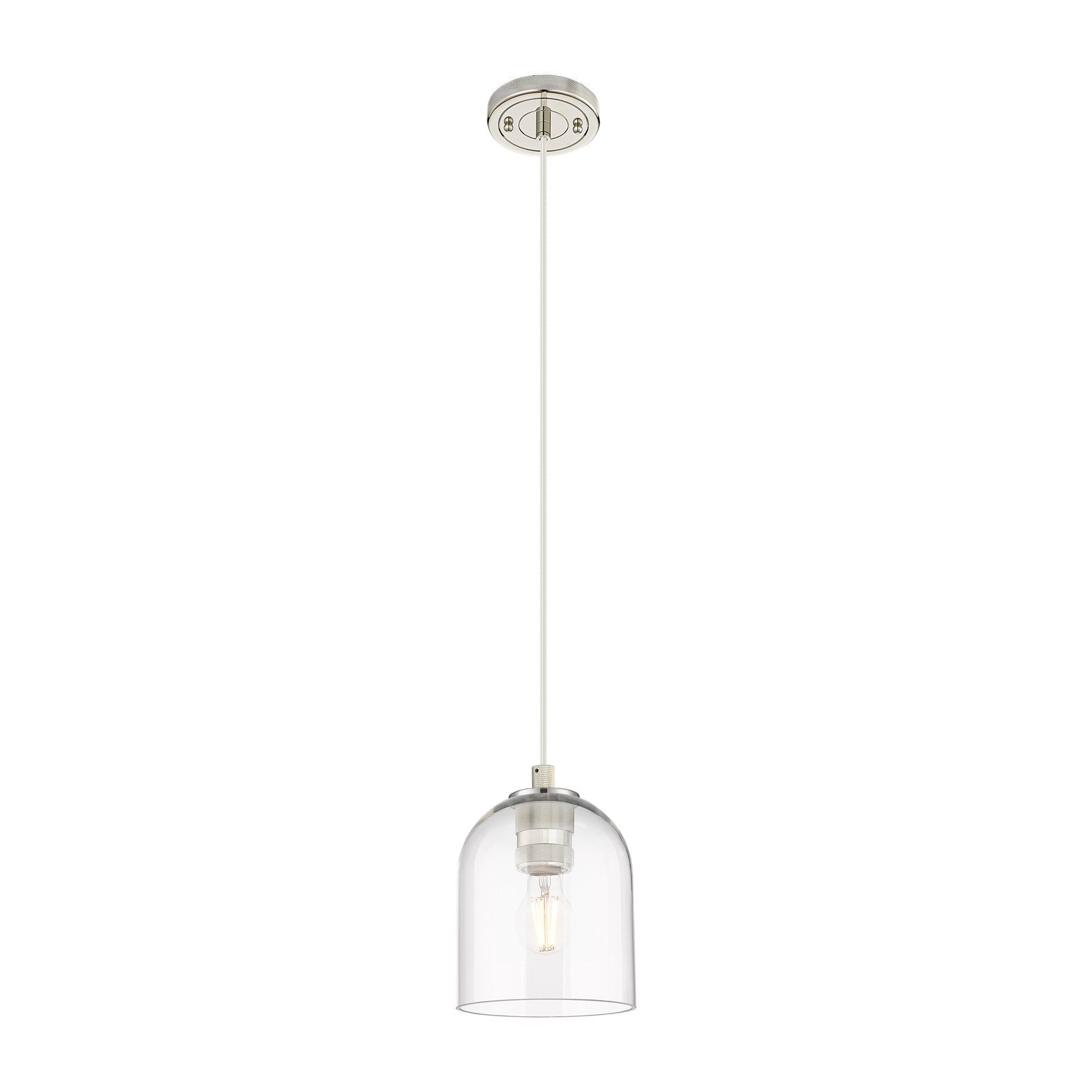 Innovations Bella 6in 1-Light Pendant | Industrial Polished Nickel and Clear Glass | Kitchen Island & Dining Room | Model 434-1P-PN-G558-6CL