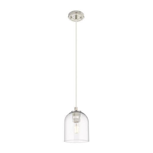 Innovations Bella 6in 1-Light Pendant | Industrial Polished Nickel and Clear Glass | Kitchen Island & Dining Room | Model 434-1P-PN-G558-6CL