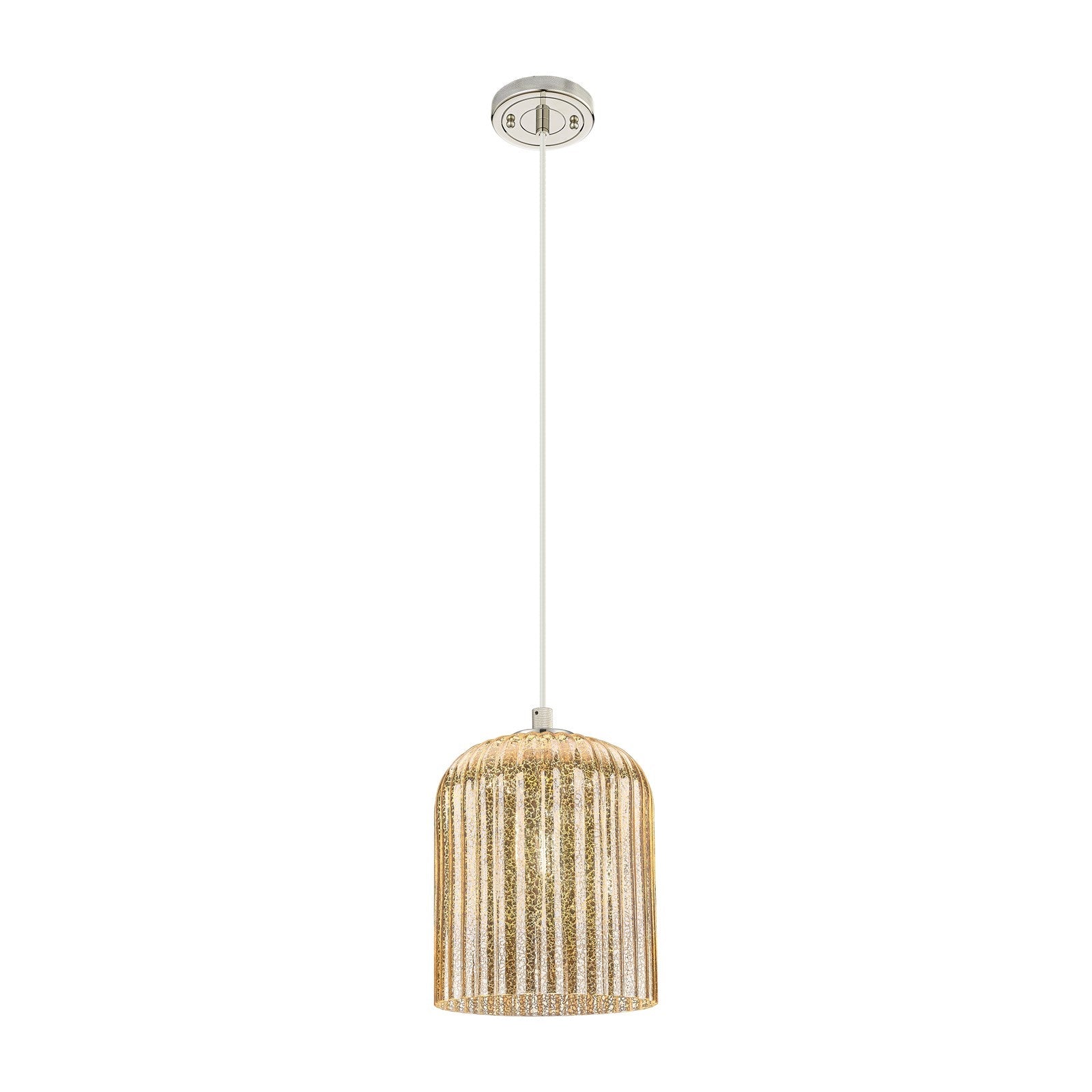 Innovations Crown Point 8in 1-Light Pendant | Industrial Polished Nickel and Mercury Glass | Kitchen Island & Dining Room | Model 434-1P-PN-G559-8ME