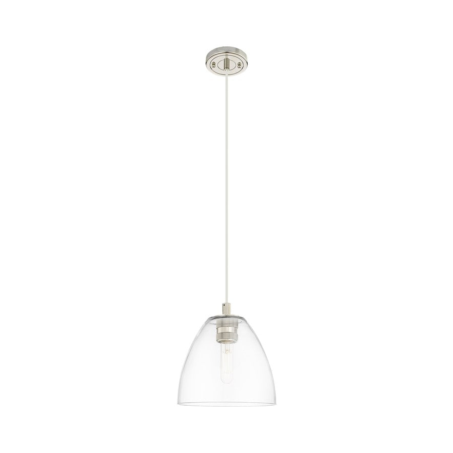 Innovations Crown Point 1Lt 9" Bristol Cord Pendant, PN/Clear - 434-1P-PN-GBD-92