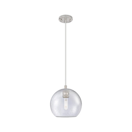 Innovations Crown Point 1Lt 8" Athens Cord Pendant, SN/Seed - 434-1P-SN-G124-8