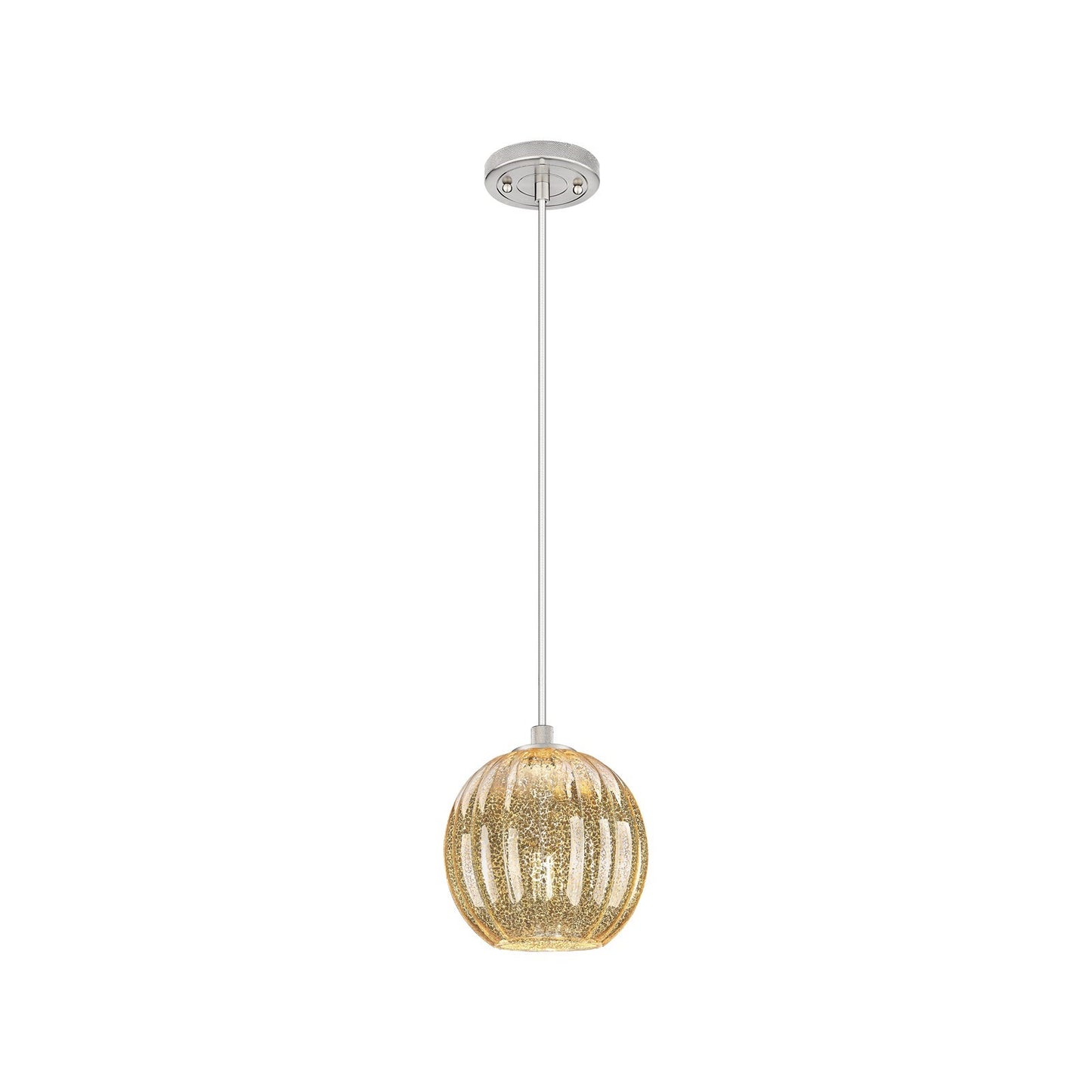 Innovations Preston Globe 7in 1-Light Pendant | Industrial Satin Nickel and Mercury Glass | Kitchen Island & Dining Room | Model 434-1P-SN-G458-7ME