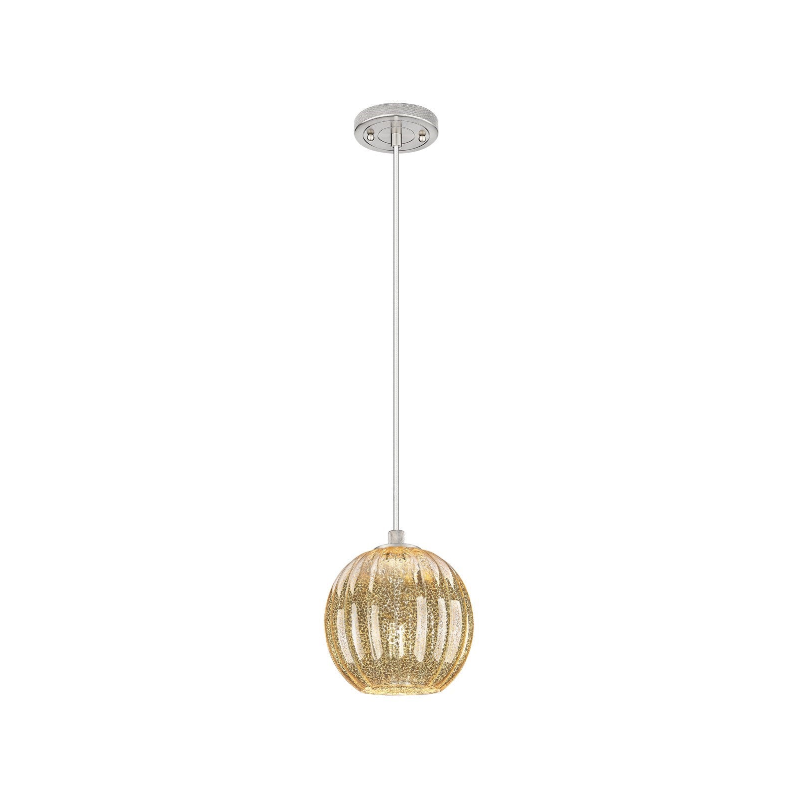 Innovations Preston Globe 7in 1-Light Pendant | Industrial Satin Nickel and Mercury Glass | Kitchen Island & Dining Room | Model 434-1P-SN-G458-7ME