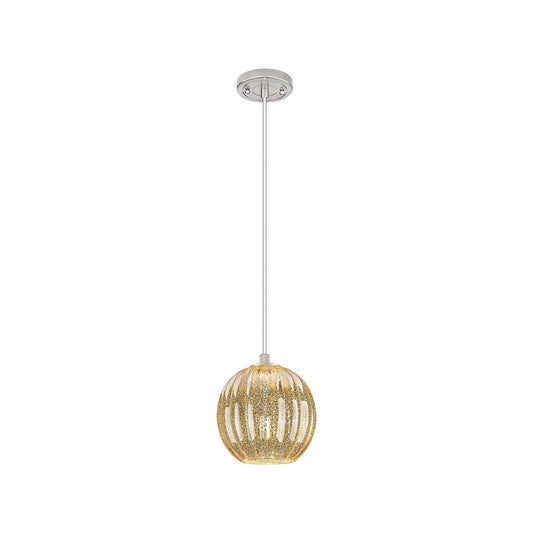 Innovations Preston Globe 7in 1-Light Pendant | Industrial Satin Nickel and Mercury Glass | Kitchen Island & Dining Room | Model 434-1P-SN-G458-7ME