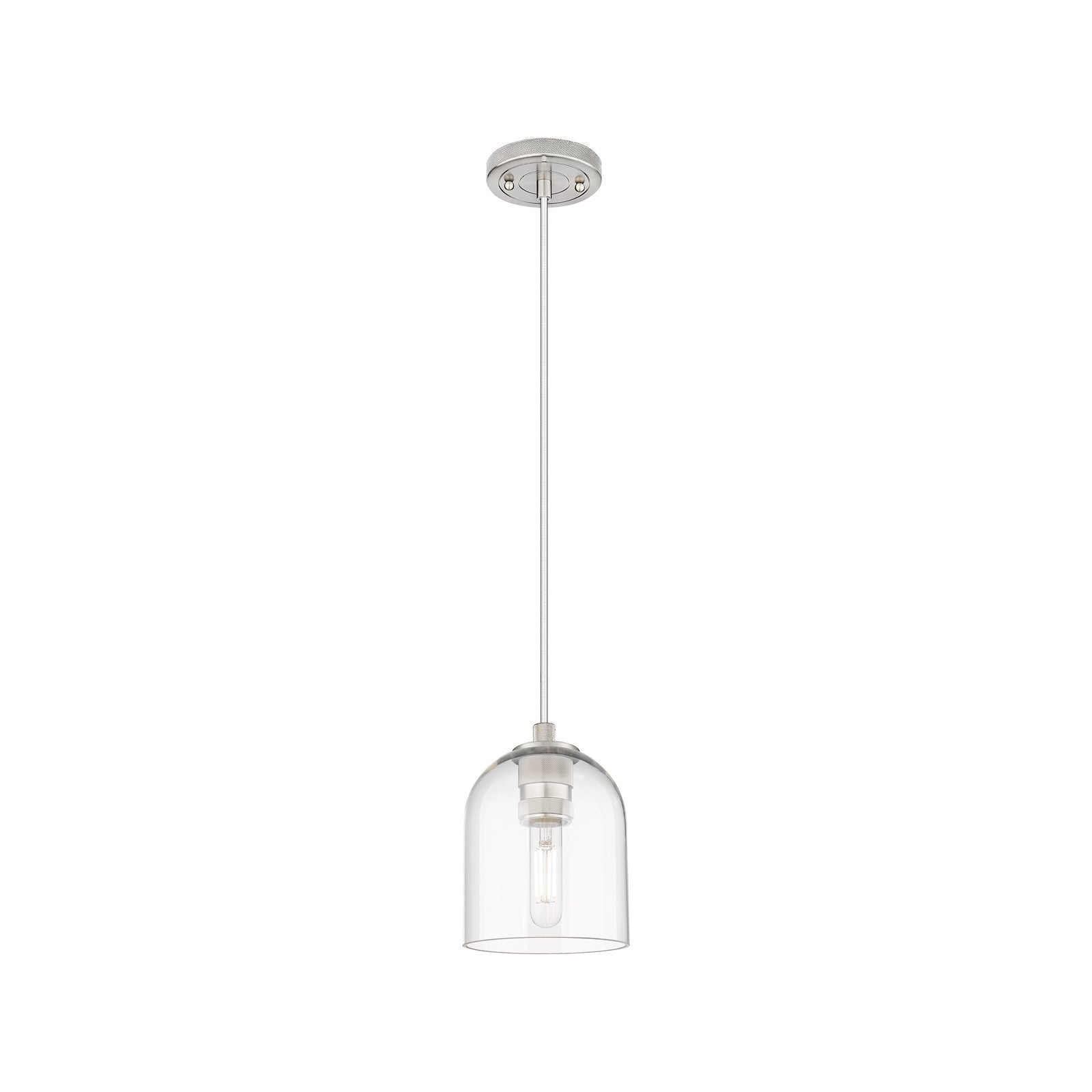 Innovations Bella 5.5in 1-Light Pendant | Industrial Satin Nickel and Clear Glass | Kitchen Island & Dining Room | Model 434-1P-SN-G558-6CL