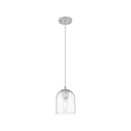 Innovations Bella 5.5in 1-Light Pendant | Industrial Satin Nickel and Clear Glass | Kitchen Island & Dining Room | Model 434-1P-SN-G558-6CL