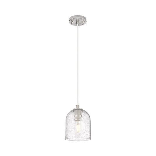 Innovations Bella 5.5in 1-Light Pendant | Industrial Satin Nickel and Seedy Glass | Kitchen Island & Dining Room | Model 434-1P-SN-G558-6SDY