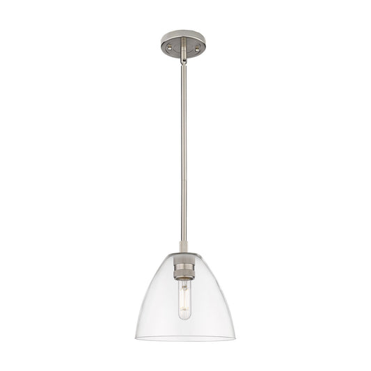 Innovations Bristol 7.5in 1-Light Pendant | Industrial Satin Nickel and Clear Glass | Kitchen Island & Dining Room | Model 434-1P-SN-GBD-752