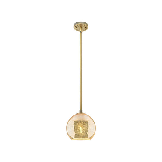 Innovations Athens 8in 1-Light Pendant | Industrial Brushed Brass and Mercury Glass | Kitchen Island & Dining Room | Model 434-1S-BB-G128-8