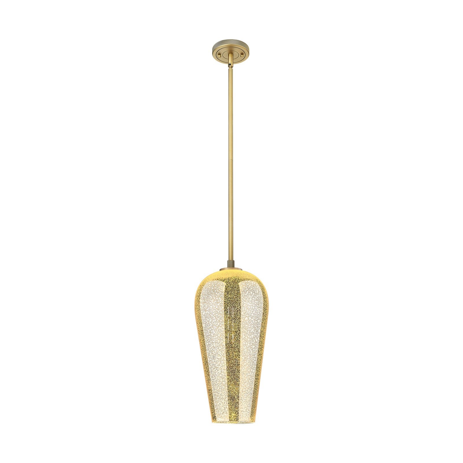 Innovations Chelsea 8in 1-Light Pendant | Industrial Brushed Brass and Mercury Glass | Kitchen Island & Dining Room | Model 434-1S-BB-G456-8ME