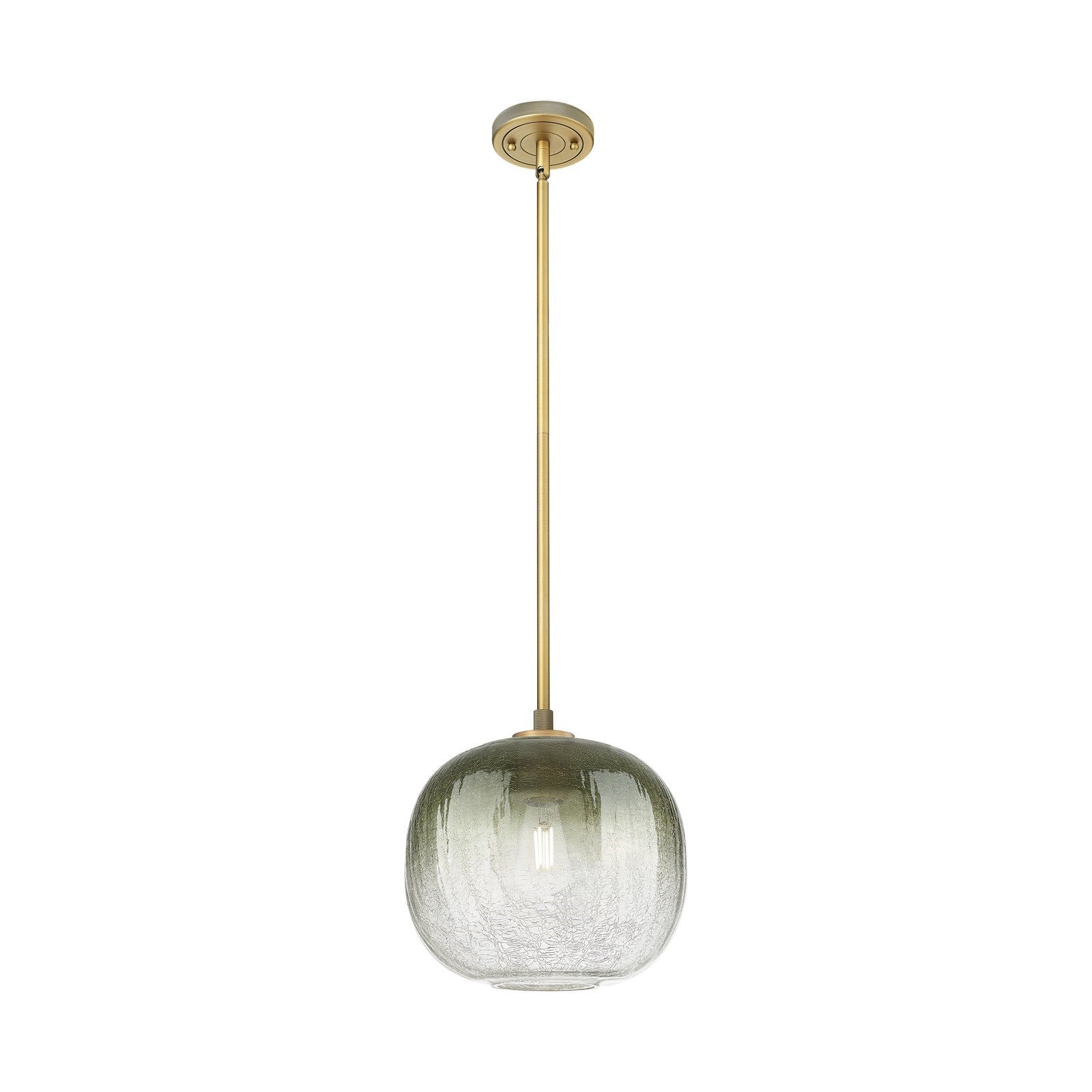 Innovations Brookhaven Sphere 10in 1-Light Pendant | Industrial Brushed Brass and Slate Glass | Kitchen Island & Dining | Model 434-1S-BB-G481-10SL