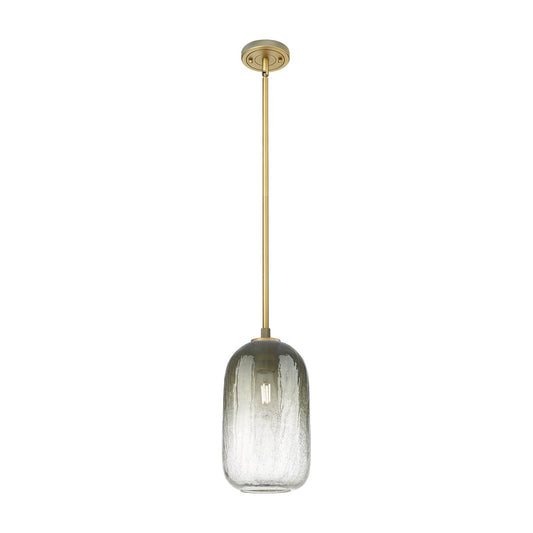 Innovations Brookhaven Cloche 7in 1-Light Pendant | Industrial Brushed Brass and Slate Glass | Kitchen Island & Dining | Model 434-1S-BB-G482-7SL