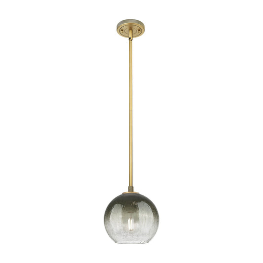 Innovations Brookhaven Globe 8in 1-Light Pendant | Industrial Brushed Brass and Slate Glass | Kitchen Island & Dining Room | Model 434-1S-BB-G483-8SL