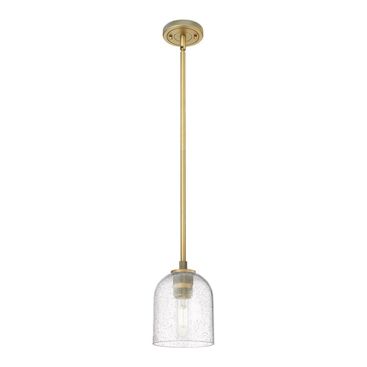 Innovations Bella 6in 1-Light Pendant | Industrial Brushed Brass and Seedy Glass | Kitchen Island & Dining Room | Model 434-1S-BB-G558-6SDY