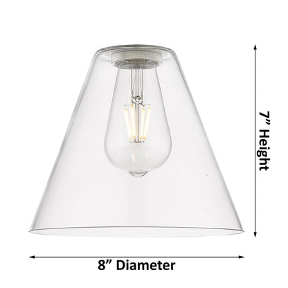 Innovations Crown Point 1Lt 8" Berkshire Stem Pendant, Brushed Brass/CL