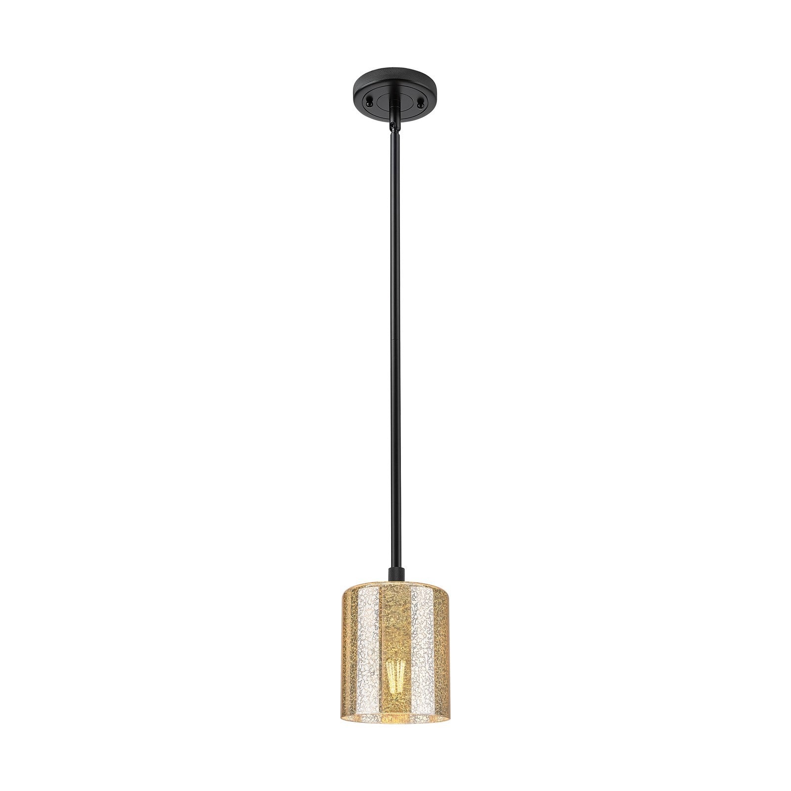 Innovations Cobbleskill 5in 1-Light Pendant | Industrial Matte Black and Mercury Glass | Kitchen Island & Dining Room | Model 434-1S-BK-G116