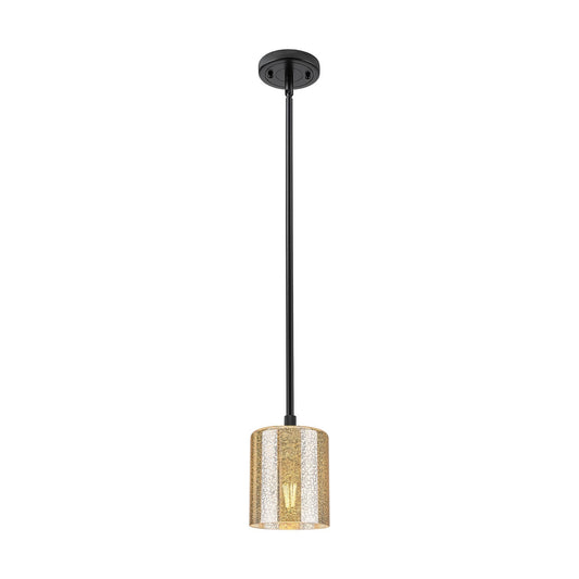 Innovations Cobbleskill 5in 1-Light Pendant | Industrial Matte Black and Mercury Glass | Kitchen Island & Dining Room | Model 434-1S-BK-G116