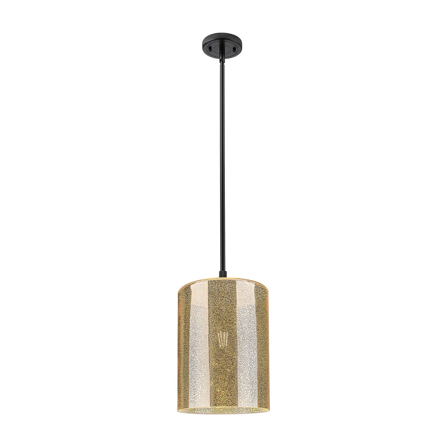 Innovations Cobbleskill 9in 1-Light Pendant | Industrial Matte Black and Mercury Glass | Kitchen Island & Dining Room | Model 434-1S-BK-G116-L
