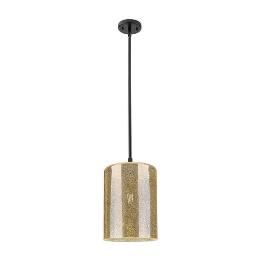 Innovations Cobbleskill 9in 1-Light Pendant | Industrial Matte Black and Mercury Glass | Kitchen Island & Dining Room | Model 434-1S-BK-G116-L