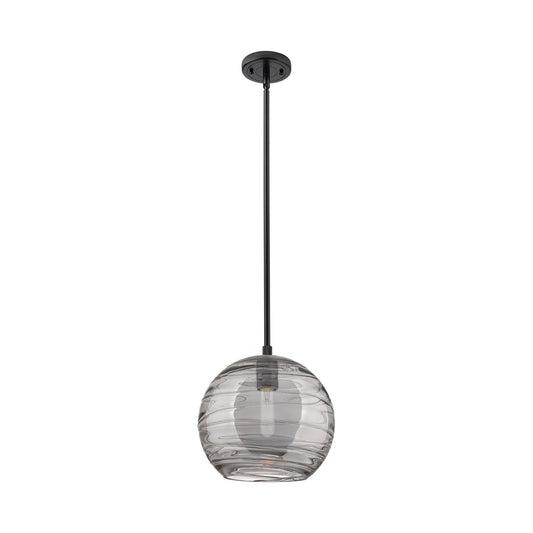 Innovations CP 1Lt 10" Athens DS Stem Pendant, BK/SDS - 434-1S-BK-G1213-10SM