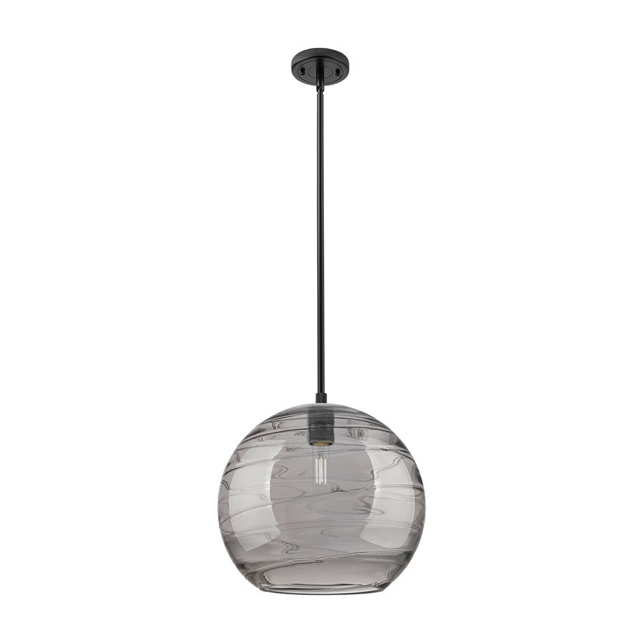 Innovations CP 1Lt 12" Athens DS Stem Pendant, BK/SDS - 434-1S-BK-G1213-12SM