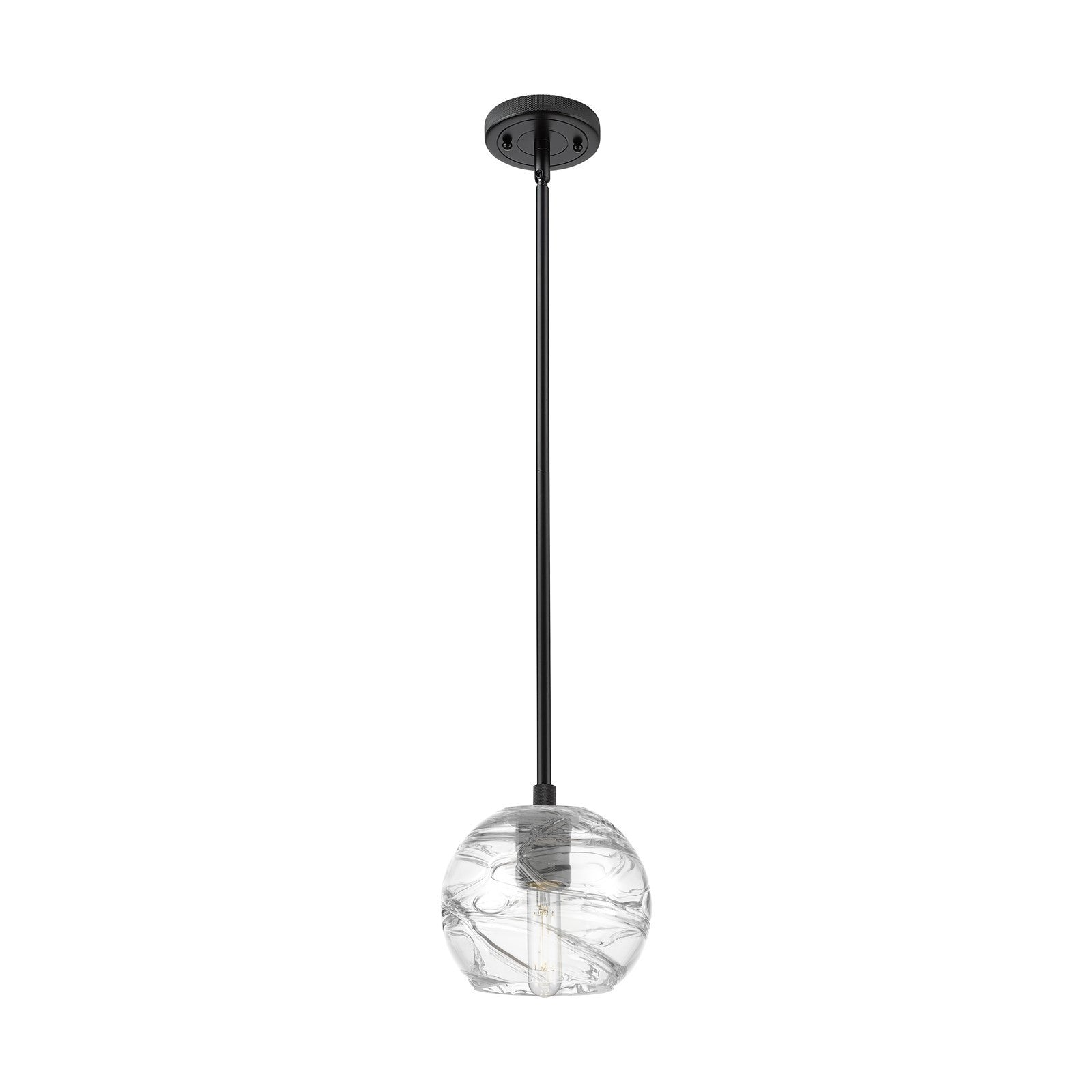 Innovations Crown Point 6in 1-Light Pendant | Industrial Matte Black and Clear Glass | Kitchen Island & Dining Room | Model 434-1S-BK-G1213-6CL