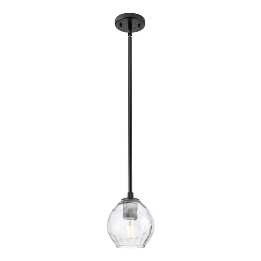 Innovations Waverly 6in 1-Light Pendant | Industrial Matte Black and Clear Glass | Kitchen Island & Dining Room | Model 434-1S-BK-G362
