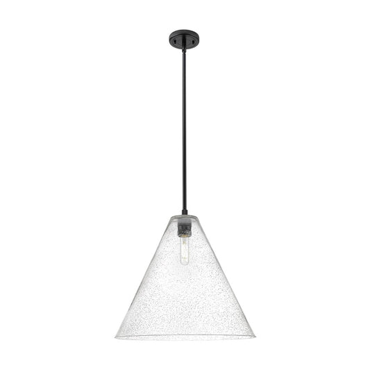 Innovations CP 1Lt 16" Berkshire Stem Pendant, BK/SD - 434-1S-BK-GBC-164
