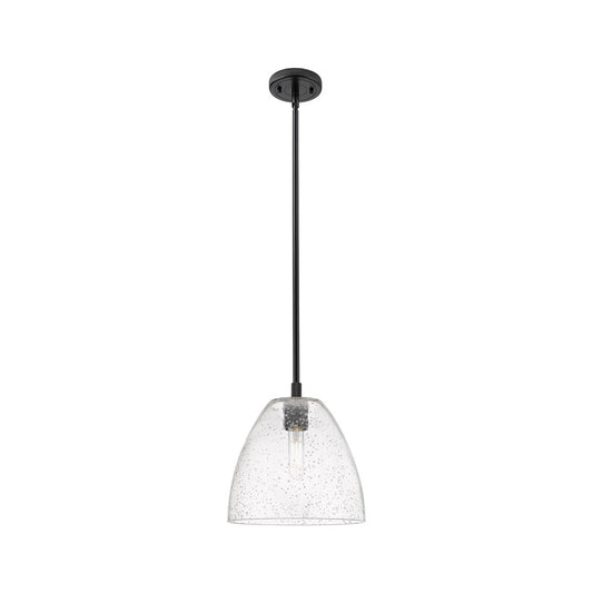 Innovations Crown Point 1Lt 9" Bristol Stem Pendant, BK/Seed - 434-1S-BK-GBD-94