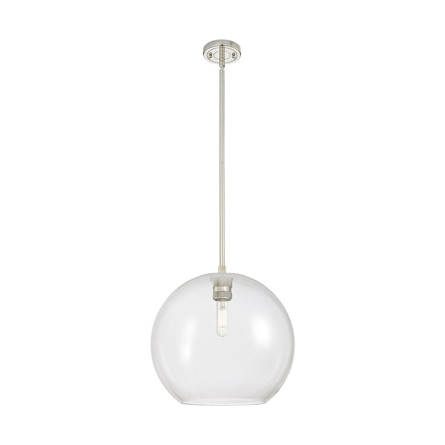 Innovations Crown Point 1Lt 12" Athens Stem Pendant, PN/CL - 434-1S-PN-G122-12
