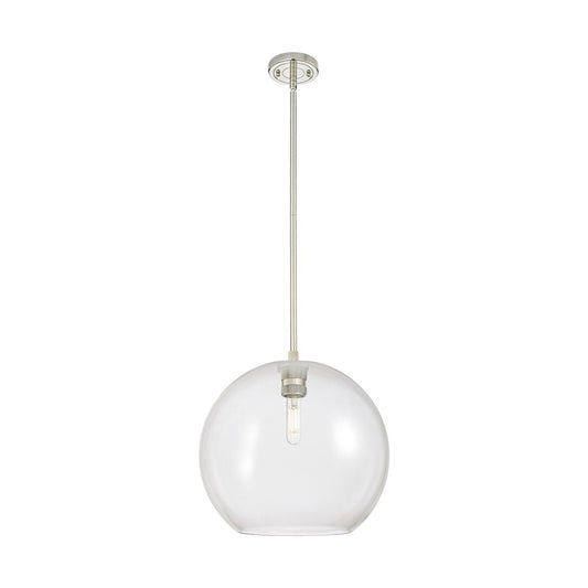 Innovations Crown Point 1Lt 12" Athens Stem Pendant, PN/CL - 434-1S-PN-G122-12