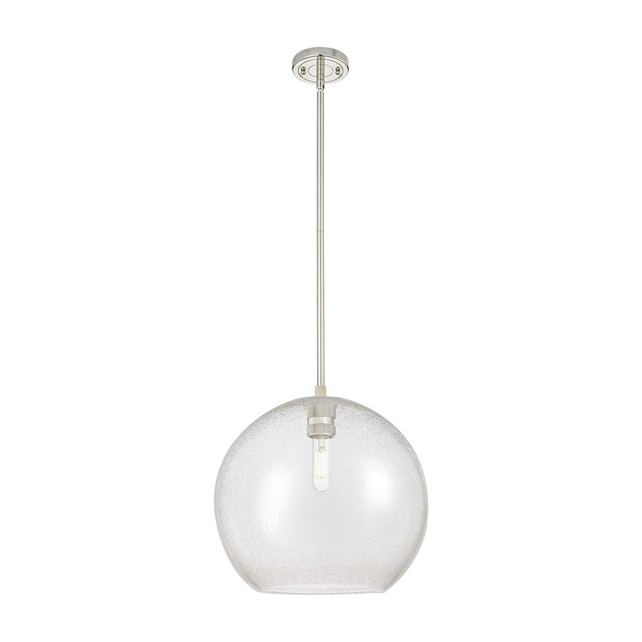 Innovations Crown Point 1Lt 12" Athens Stem Pendant, PN/Seed - 434-1S-PN-G124-12