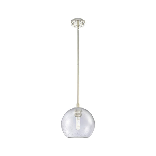 Innovations Crown Point 1Lt 8" Athens Stem Pendant, PN/Seed - 434-1S-PN-G124-8