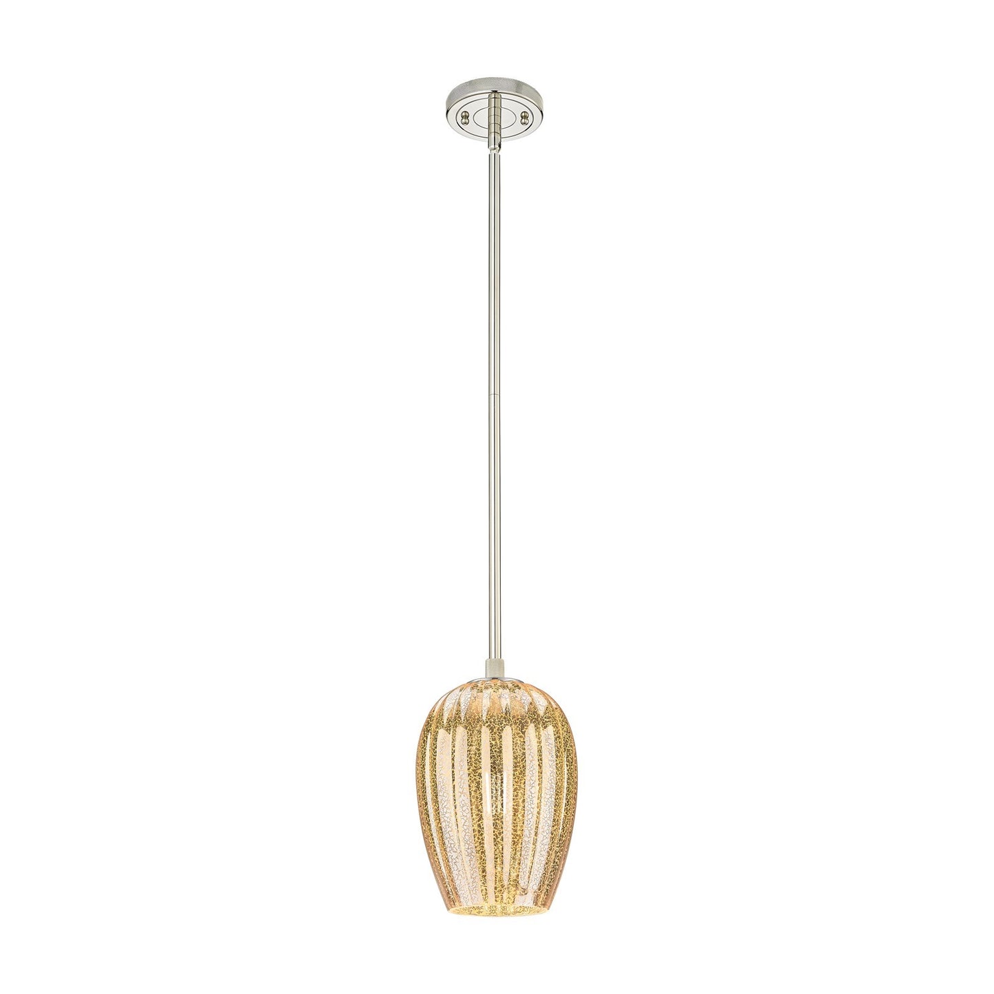 Innovations Preston Flute 6in 1-Light Pendant | Industrial Polished Nickel and Mercury Glass | Kitchen Island & Dining | Model 434-1S-PN-G457-6ME
