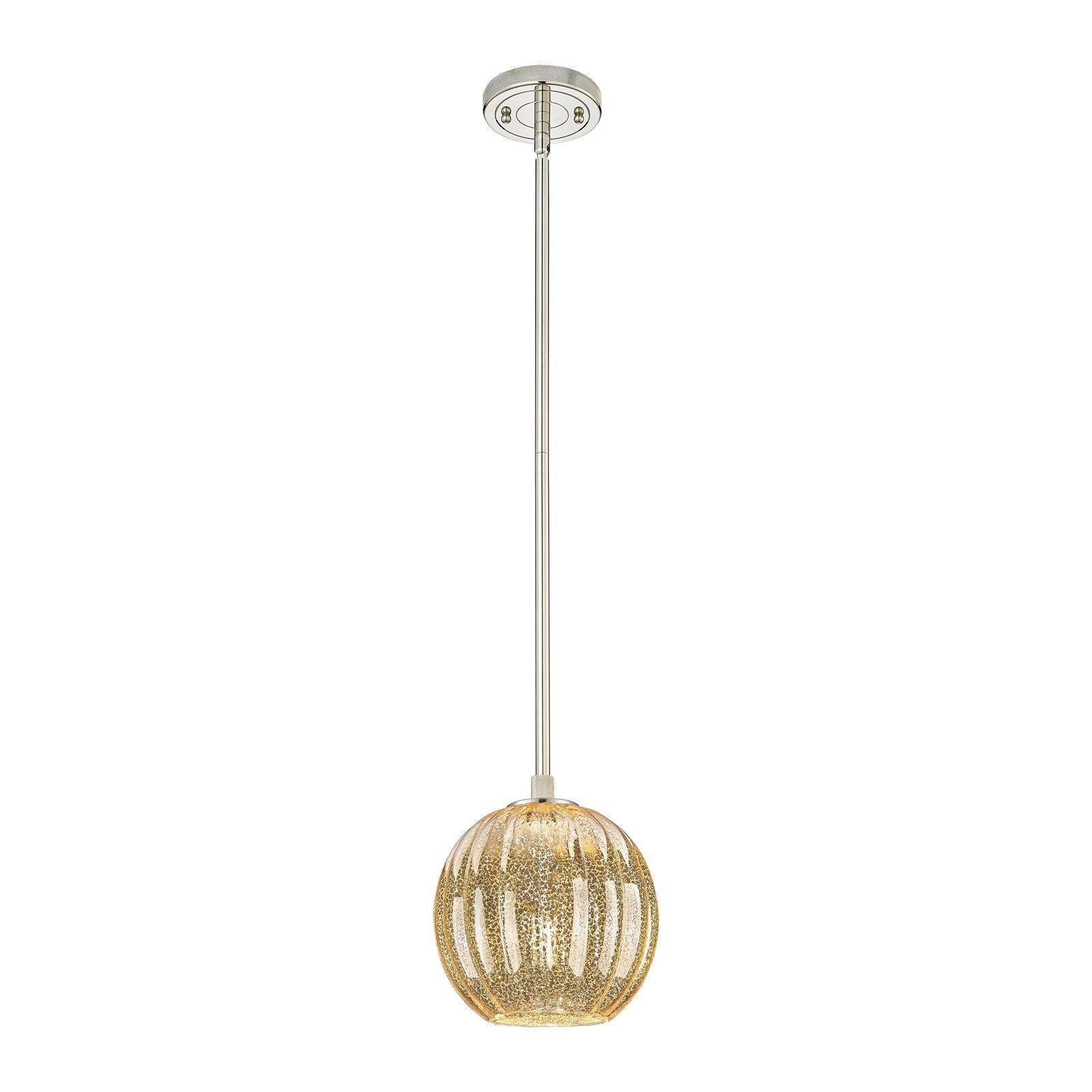 Innovations Preston Globe 7in 1-Light Pendant | Industrial Polished Nickel and Mercury Glass | Kitchen Island & Dining | Model 434-1S-PN-G458-7ME