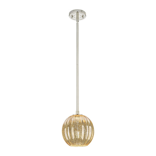 Innovations Preston Globe 7in 1-Light Pendant | Industrial Polished Nickel and Mercury Glass | Kitchen Island & Dining | Model 434-1S-PN-G458-7ME